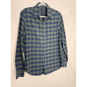 J. Crew Shirt Men's Medium Green Blackwatch Flannel Button Up Long Sleeve Casual